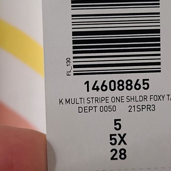 5X 28W Torrid Foxy One Shoulder Tank Pastel Stripe - Picture 6 of 7